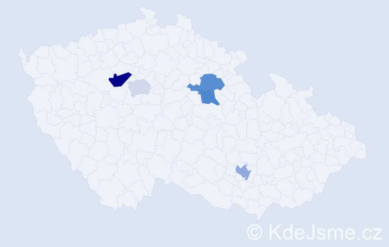 Příjmení: 'Bohovicová', počet výskytů 6 v celé ČR