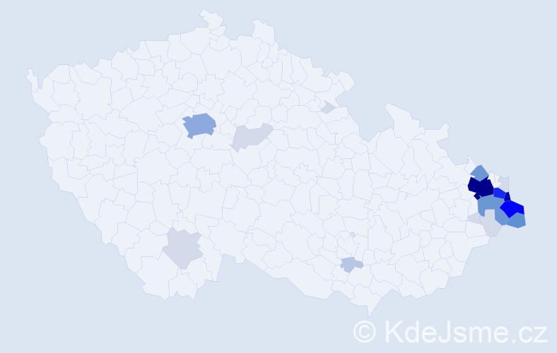 Příjmení: 'Kulig', počet výskytů 88 v celé ČR