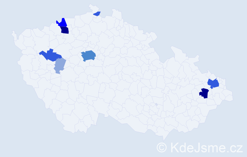 Příjmení: 'Kozlok', počet výskytů 26 v celé ČR