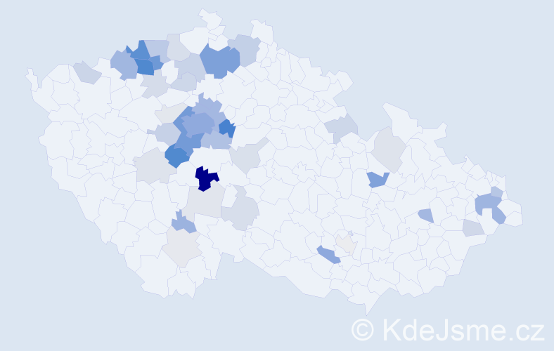 Příjmení: 'Cmíral', počet výskytů 170 v celé ČR