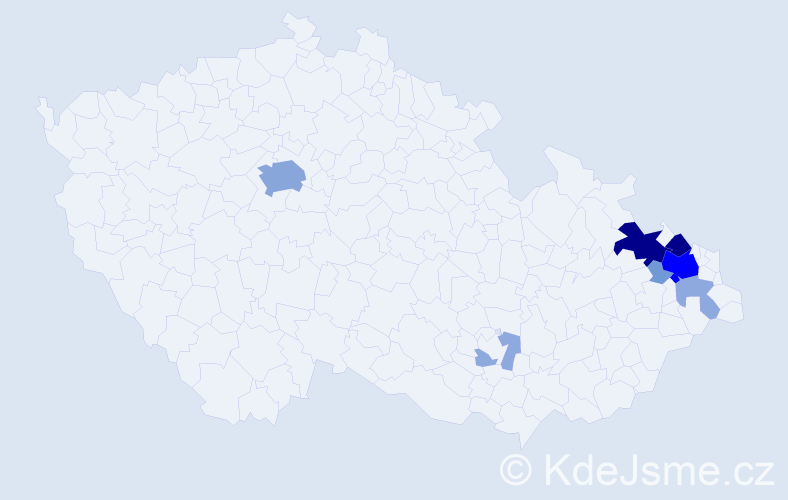 Příjmení: 'Ochvatová', počet výskytů 32 v celé ČR