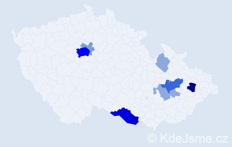 Příjmení: 'Plainerová', počet výskytů 27 v celé ČR