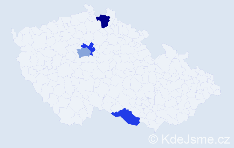 Příjmení: 'Dominici', počet výskytů 7 v celé ČR