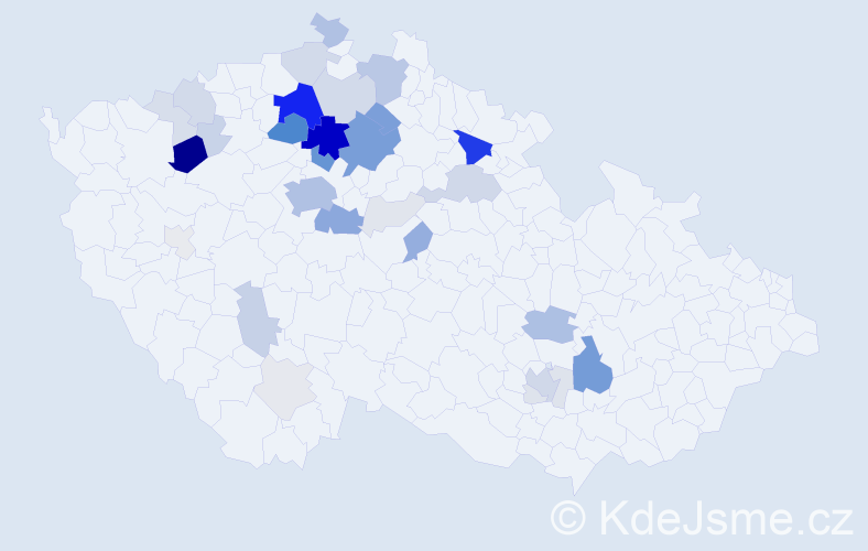 Příjmení: 'Legner', počet výskytů 163 v celé ČR