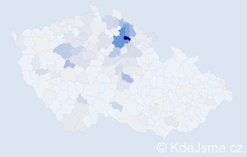 Příjmení: 'Fejfar', počet výskytů 732 v celé ČR