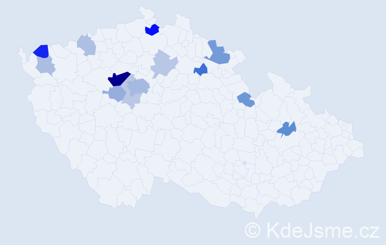 Příjmení: 'Stůjová', počet výskytů 32 v celé ČR