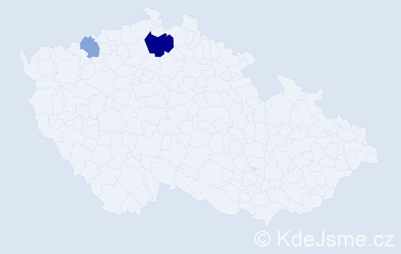 Příjmení: 'Byrtek', počet výskytů 5 v celé ČR