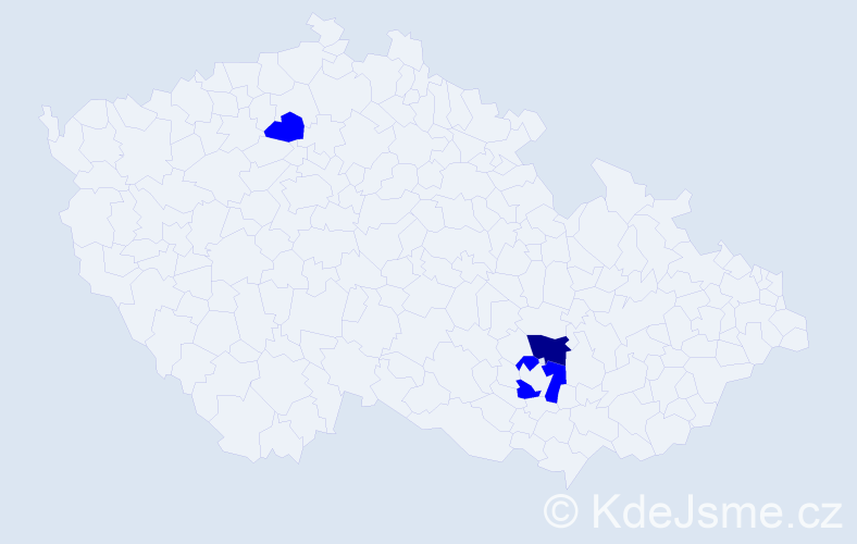 Příjmení: 'Gustei', počet výskytů 5 v celé ČR