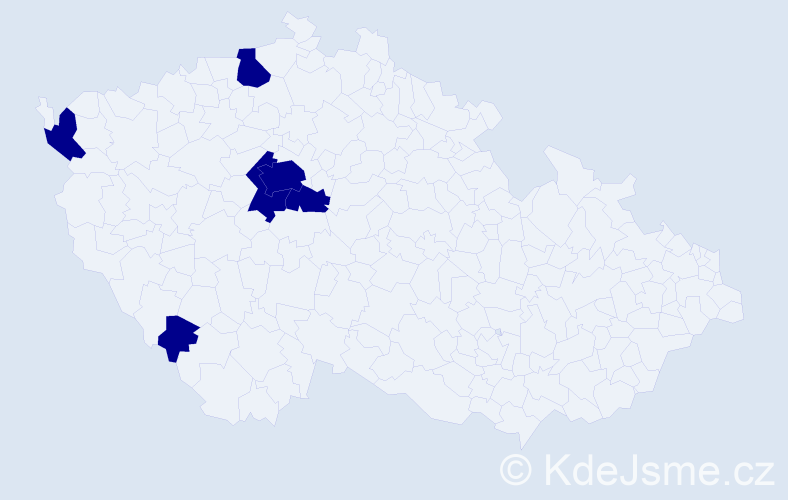 Příjmení: 'Kramla', počet výskytů 6 v celé ČR