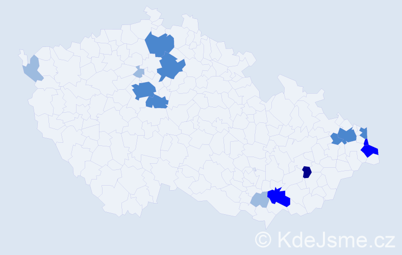 Příjmení: 'Huta', počet výskytů 30 v celé ČR