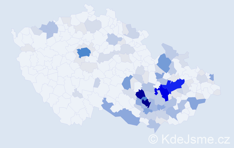 Příjmení: 'Halouzka', počet výskytů 405 v celé ČR