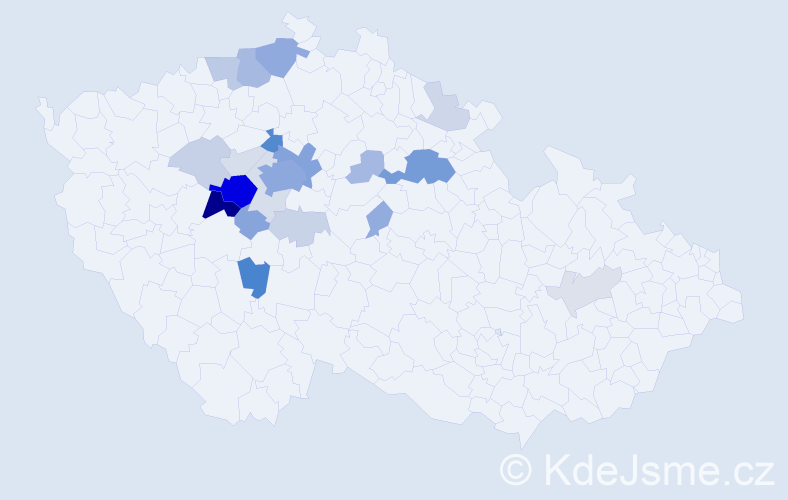 Příjmení: 'Frajer', počet výskytů 78 v celé ČR
