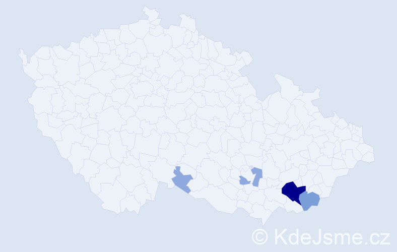 Příjmení: 'Turčinková', počet výskytů 22 v celé ČR