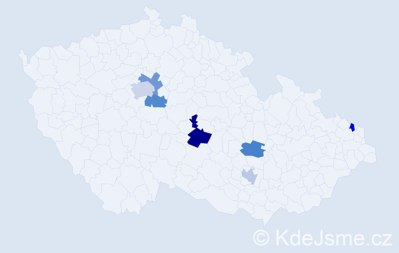 Příjmení: 'Kent', počet výskytů 9 v celé ČR