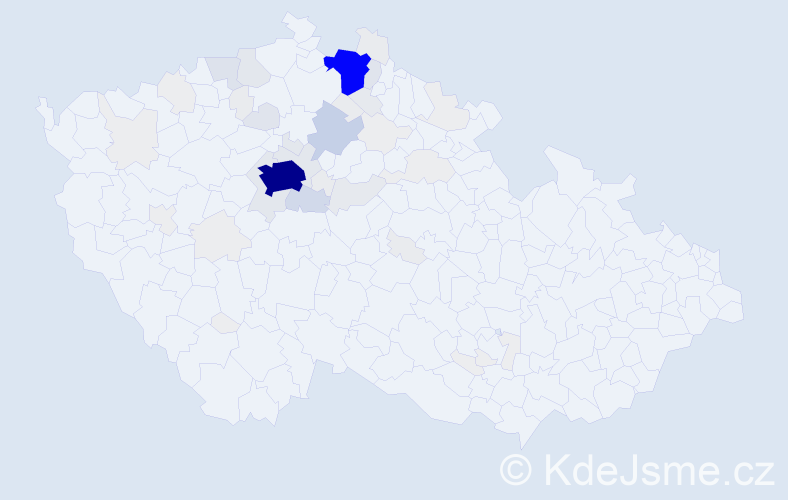 Příjmení: 'Stoyka', počet výskytů 368 v celé ČR