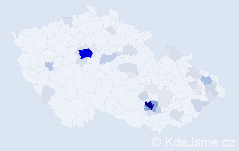 Příjmení: 'Rossi', počet výskytů 147 v celé ČR