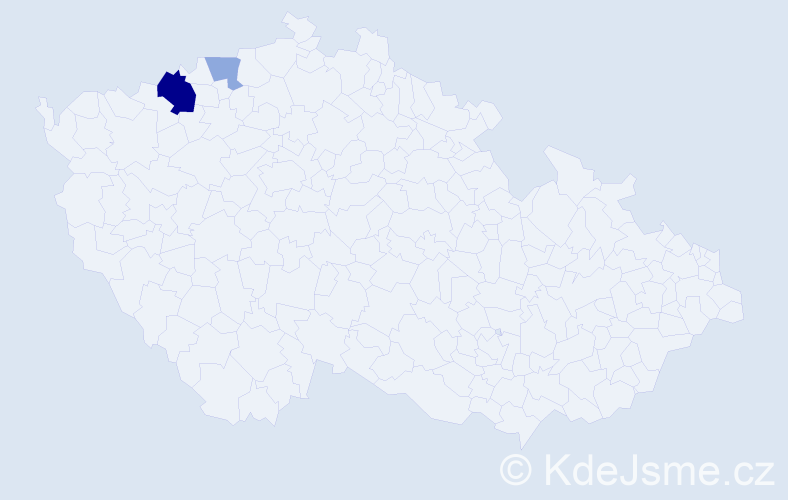 Příjmení: 'Tröglová', počet výskytů 9 v celé ČR