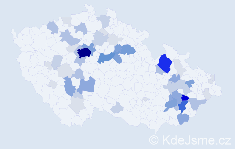 Příjmení: 'Sadil', počet výskytů 198 v celé ČR