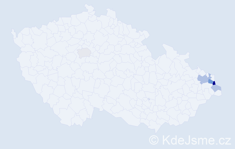 Příjmení: 'Klimoszek', počet výskytů 16 v celé ČR