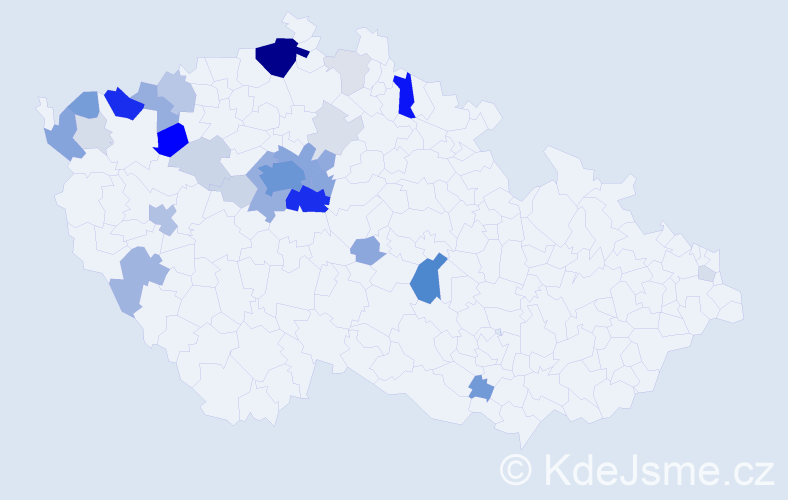 Příjmení: 'Škába', počet výskytů 132 v celé ČR