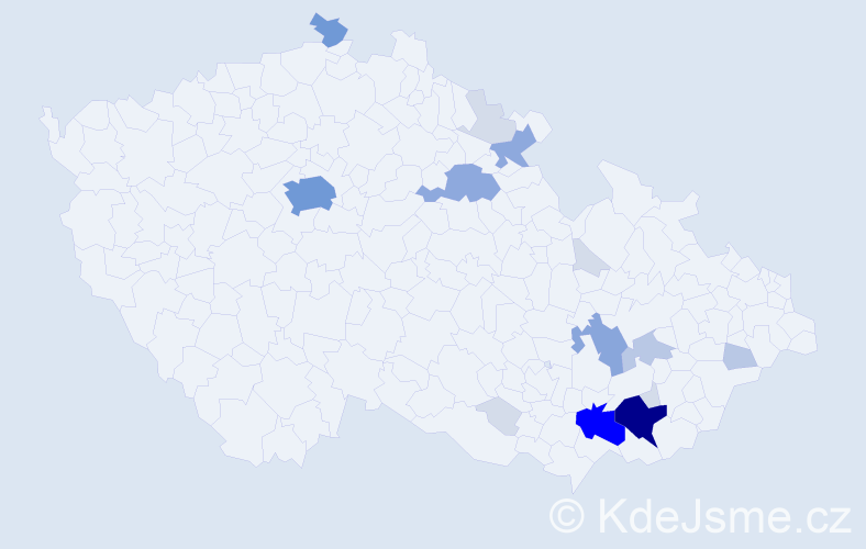 Příjmení: 'Pokorák', počet výskytů 62 v celé ČR