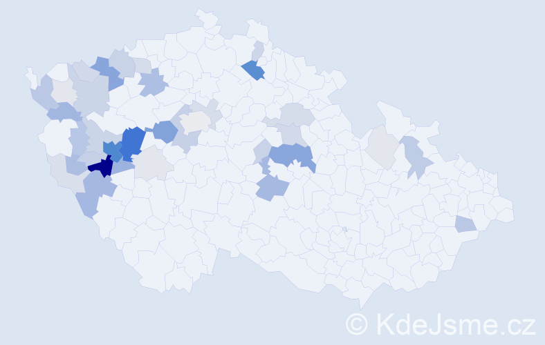 Příjmení: 'Kosnar', počet výskytů 141 v celé ČR