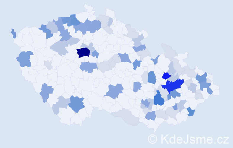 Příjmení: 'Mišáková', počet výskytů 244 v celé ČR