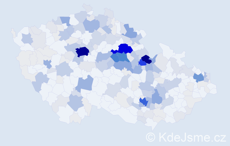 Příjmení: 'Kalousek', počet výskytů 933 v celé ČR