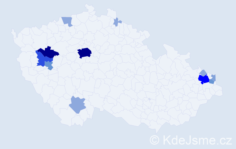 Příjmení: 'Medulová', počet výskytů 39 v celé ČR