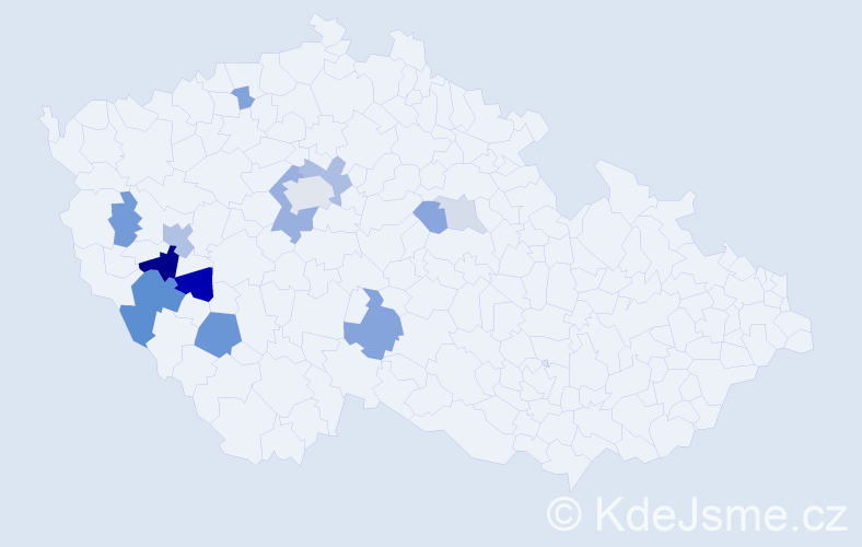 Příjmení: 'Muknšnáblová', počet výskytů 31 v celé ČR