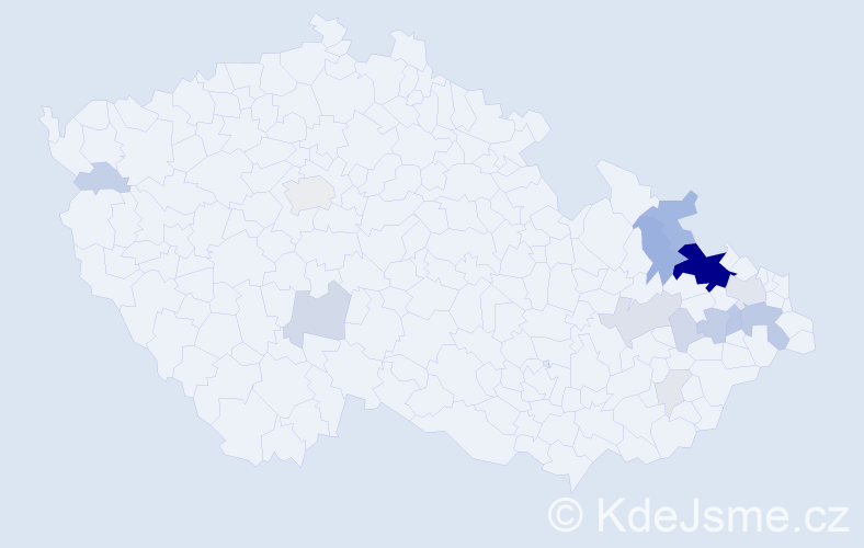 Příjmení: 'Rabinská', počet výskytů 63 v celé ČR