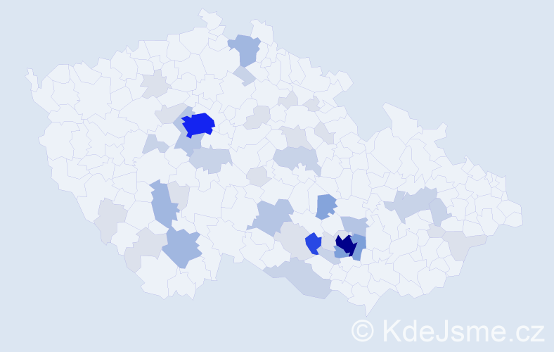Příjmení: 'Sázavská', počet výskytů 125 v celé ČR