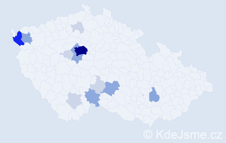 Příjmení: 'Tutter', počet výskytů 40 v celé ČR