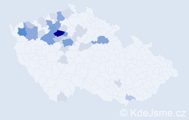 Příjmení: 'Chvapilová', počet výskytů 82 v celé ČR