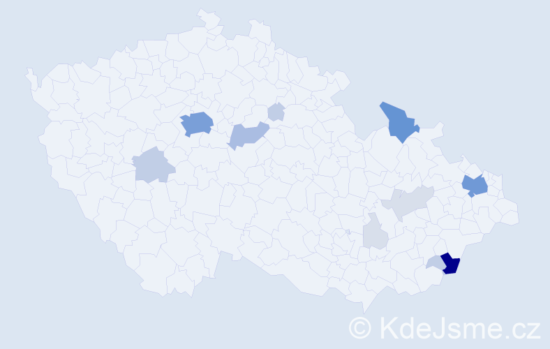 Příjmení: 'Nedavašková', počet výskytů 53 v celé ČR