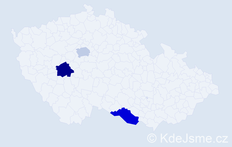 Příjmení: 'Paredes', počet výskytů 3 v celé ČR
