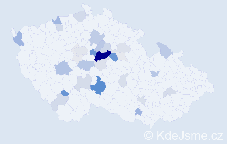 Příjmení: 'Čábelka', počet výskytů 106 v celé ČR