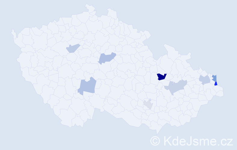 Příjmení: 'Sowová', počet výskytů 13 v celé ČR