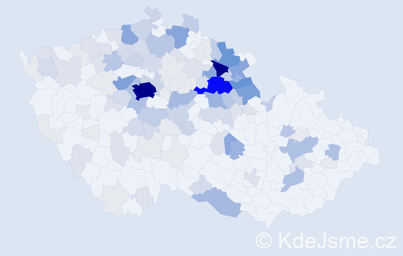 Příjmení: 'Petera', počet výskytů 505 v celé ČR