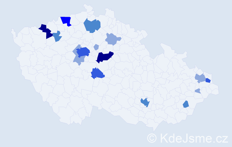 Příjmení: 'Budjač', počet výskytů 36 v celé ČR