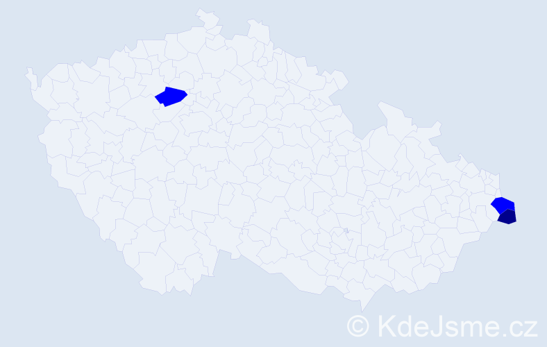 Příjmení: 'Hulvejová', počet výskytů 4 v celé ČR