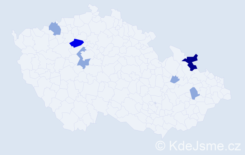 Příjmení: 'Talapková', počet výskytů 15 v celé ČR