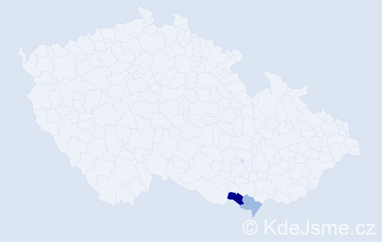 Příjmení: 'Filusztek', počet výskytů 5 v celé ČR