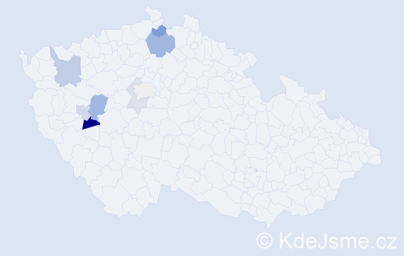 Příjmení: 'Ajšman', počet výskytů 16 v celé ČR
