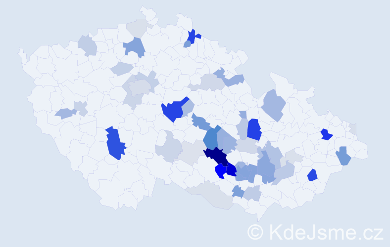 Příjmení: 'Cendelínová', počet výskytů 142 v celé ČR