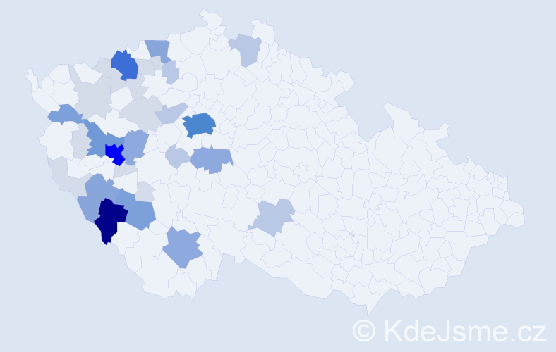 Příjmení: 'Řáhová', počet výskytů 109 v celé ČR