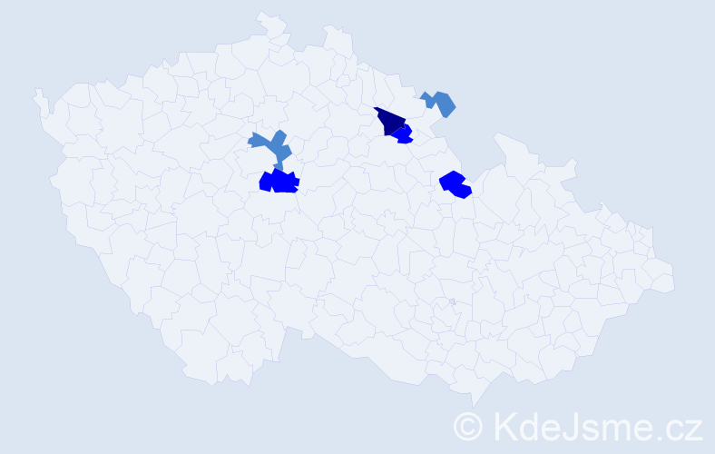 Příjmení: 'Vych', počet výskytů 11 v celé ČR