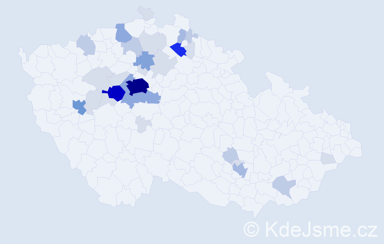 Příjmení: 'Barchánek', počet výskytů 104 v celé ČR