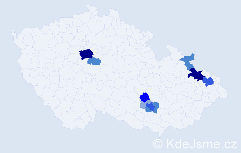 Příjmení: 'Parysová', počet výskytů 28 v celé ČR