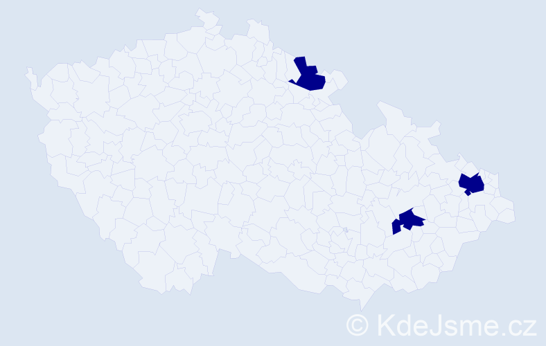 Příjmení: 'Frnda', počet výskytů 3 v celé ČR